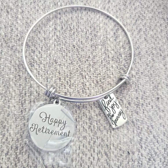 'Happy Retirement' Bracelet with Pearl Bead & "Find Joy in the Journey" Charm - Picture 8 of 8